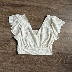 Elegant White Lace Women's Top